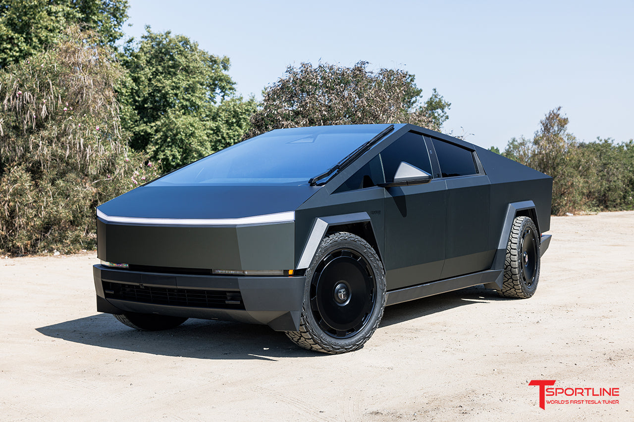 Super Saver! Tesla Cybertruck CTM 24" Fully Forged Monoblock Tesla Wheel and Tire Package (Set of 4)