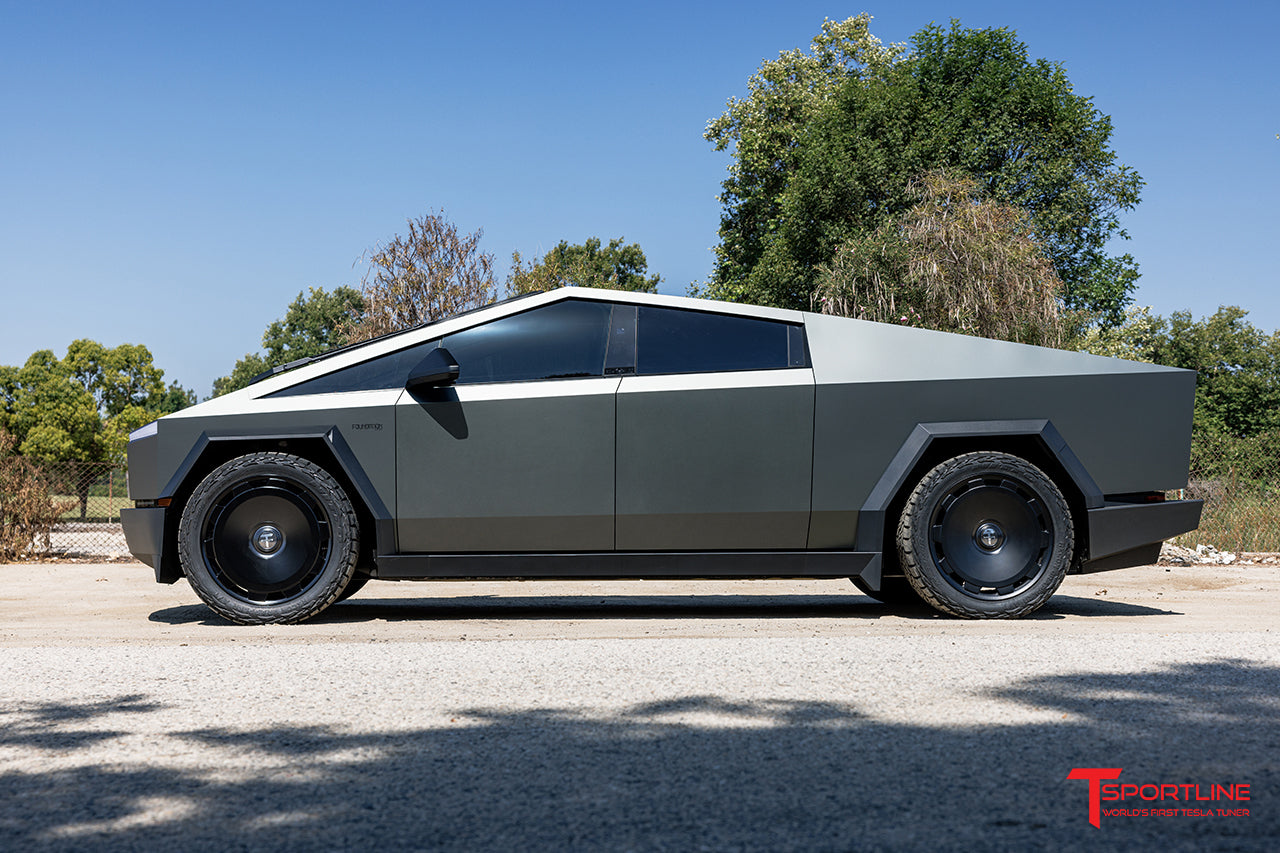 TCM 24" Tesla Cybertruck Flow Forged Monoblock Tesla Wheel and Tire Package (Set of 4)