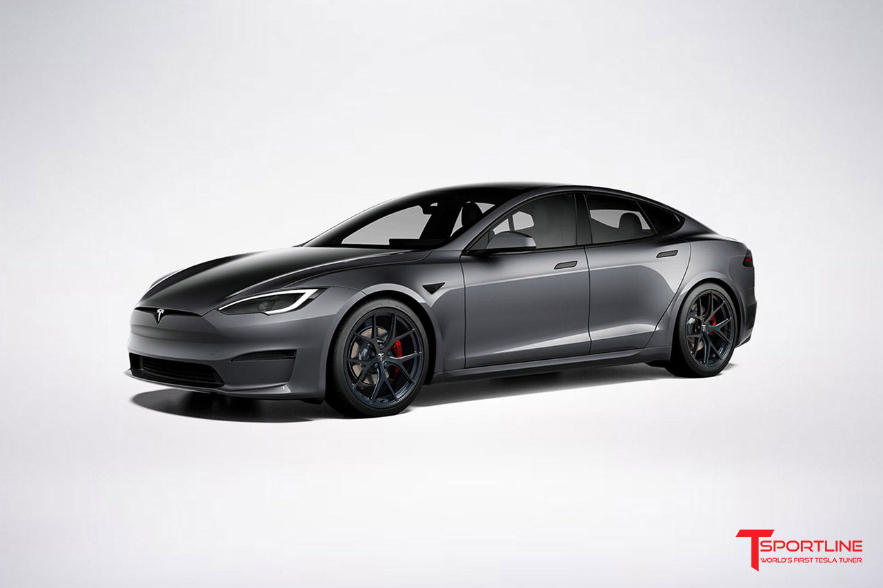 TXL115 21" Tesla Model S Plaid & Long Range Fully Forged Lightweight Tesla Wheel and Tire Package (Set of 4)