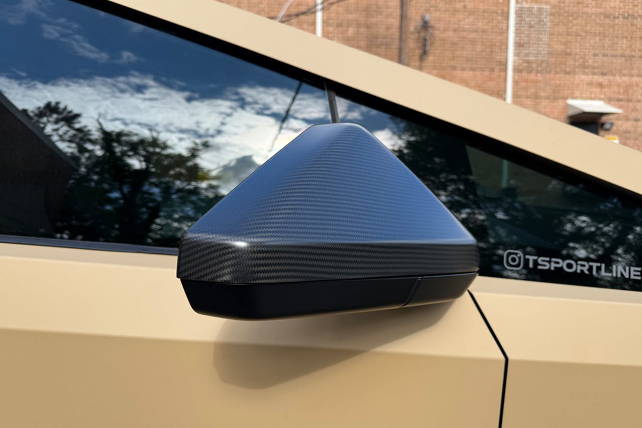 Tesla Cybertruck Precision Carbon Fiber Side Mirror Caps (Set of 2 Covers)