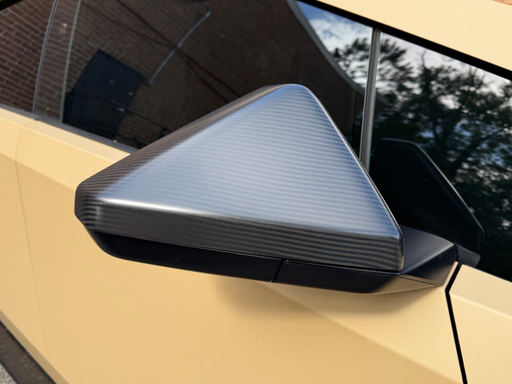 Tesla Cybertruck Precision Carbon Fiber Side Mirror Caps (Set of 2 Covers)