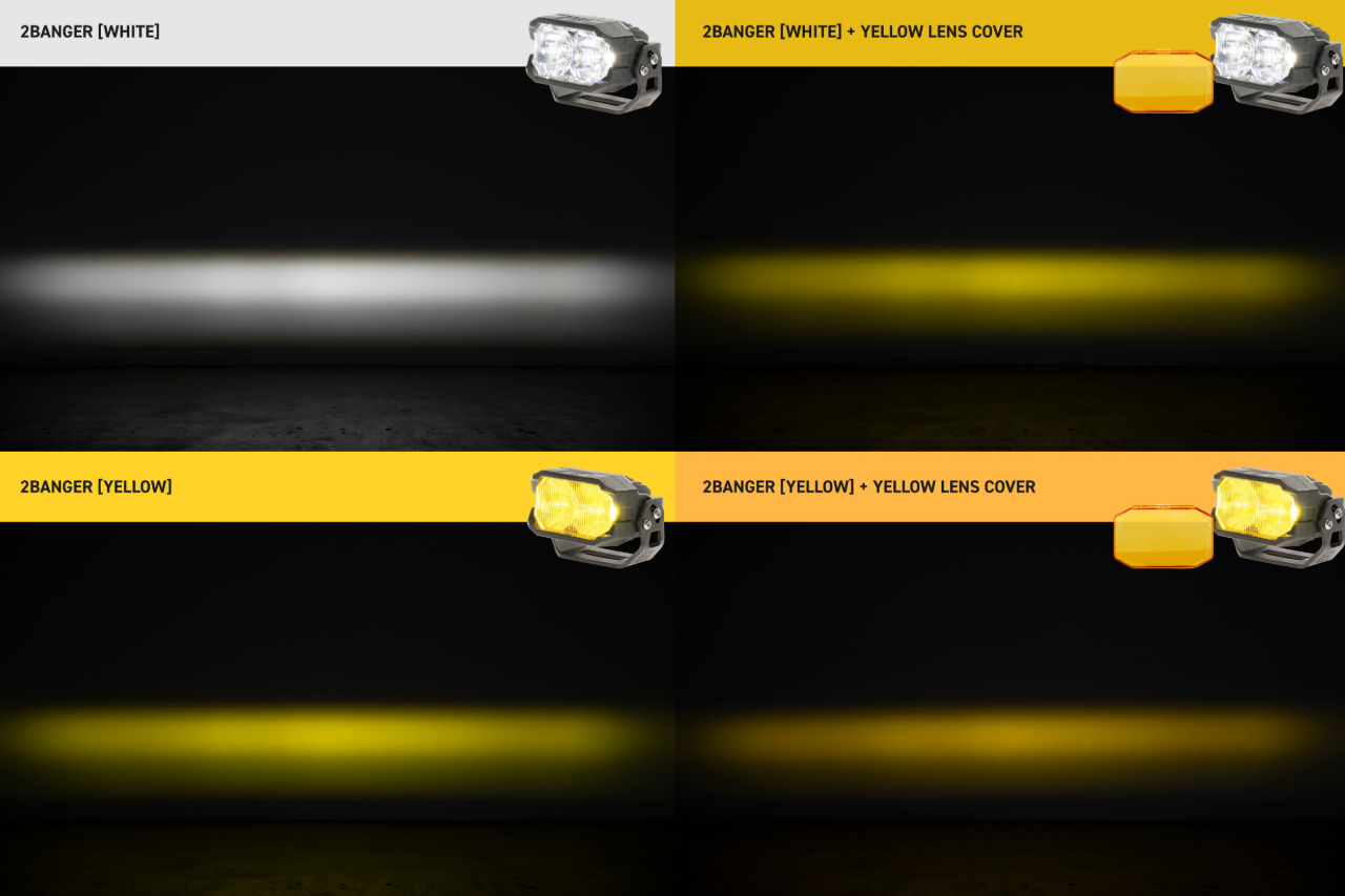 Morimoto 1Banger / 2Banger / 4Banger LED Pod Blackout / Yellow (Amber) Hard Covers (set of 2)