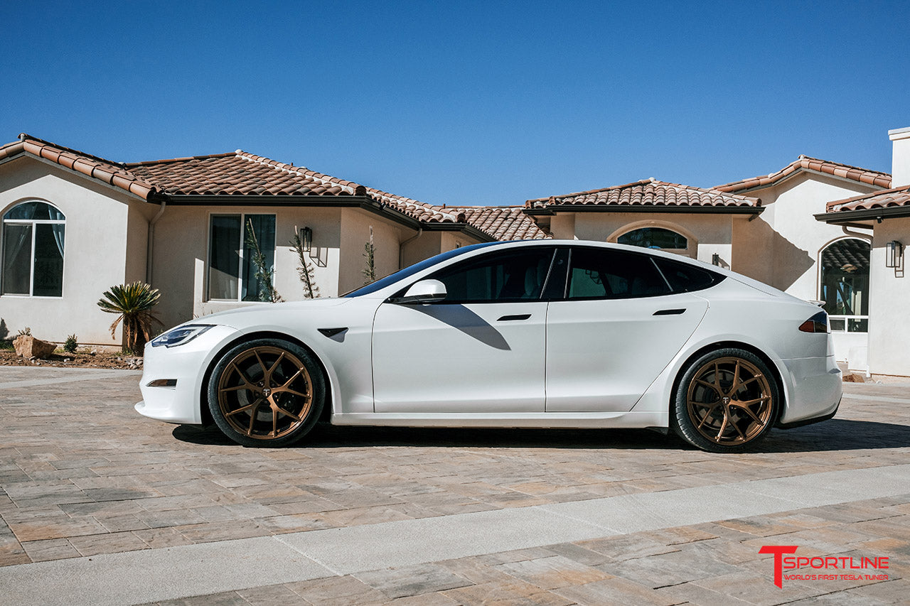TXL115 21" Tesla Model S Plaid & Long Range Fully Forged Lightweight Tesla Wheel and Tire Package (Set of 4)