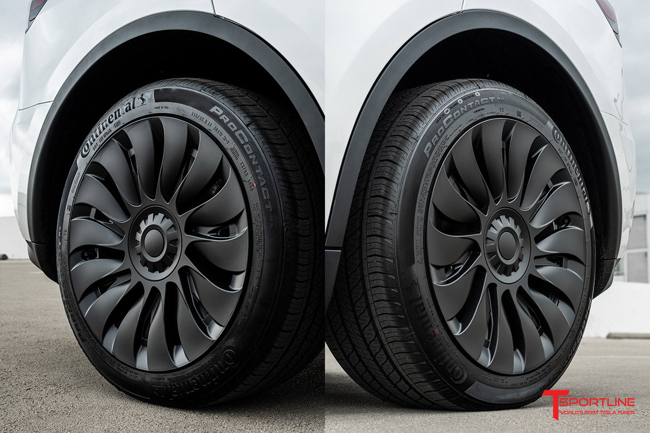 TSY14d Tesla Model Y Max Range Directional Aero Wheel Cover Set for 19" Factory Tesla Wheel