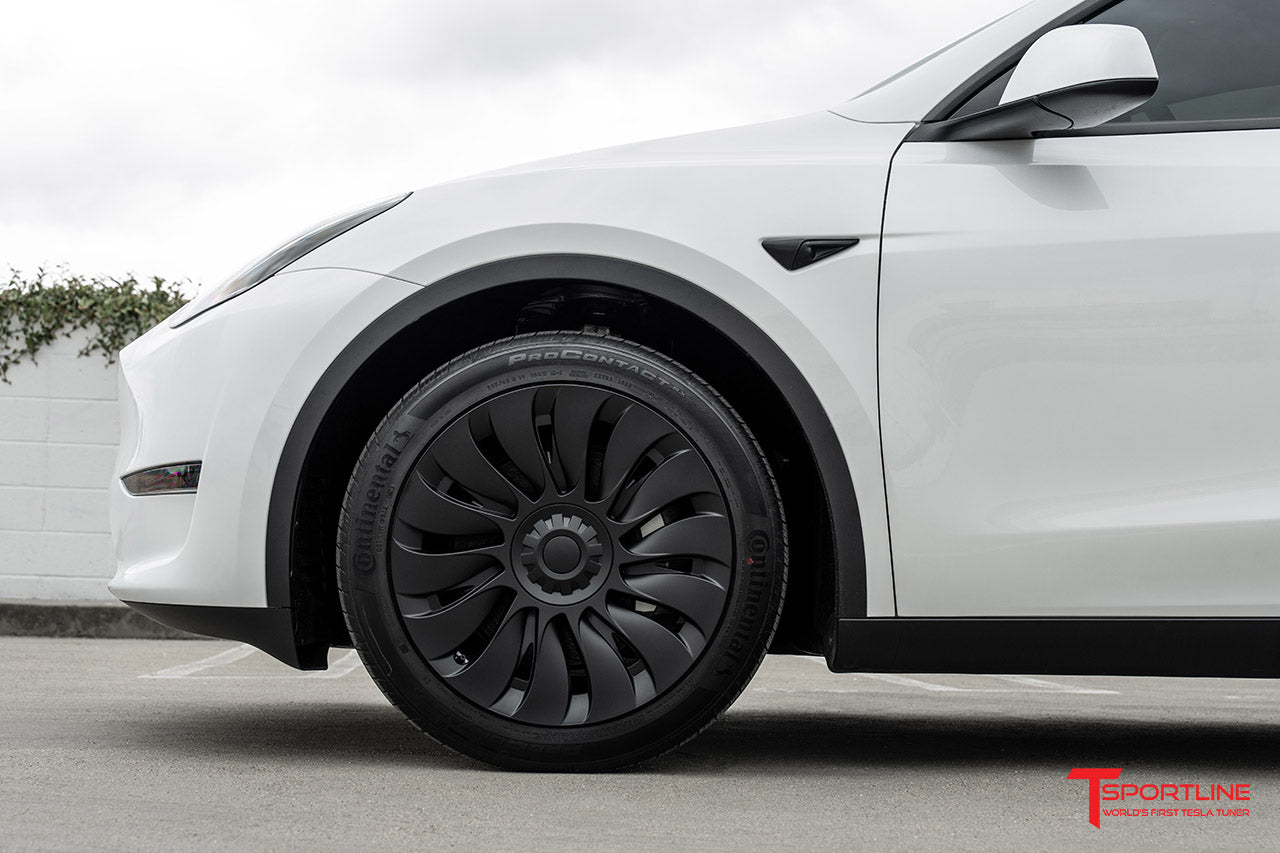 TSY14d Tesla Model Y Max Range Directional Aero Wheel Cover Set for 19" Factory Tesla Wheel
