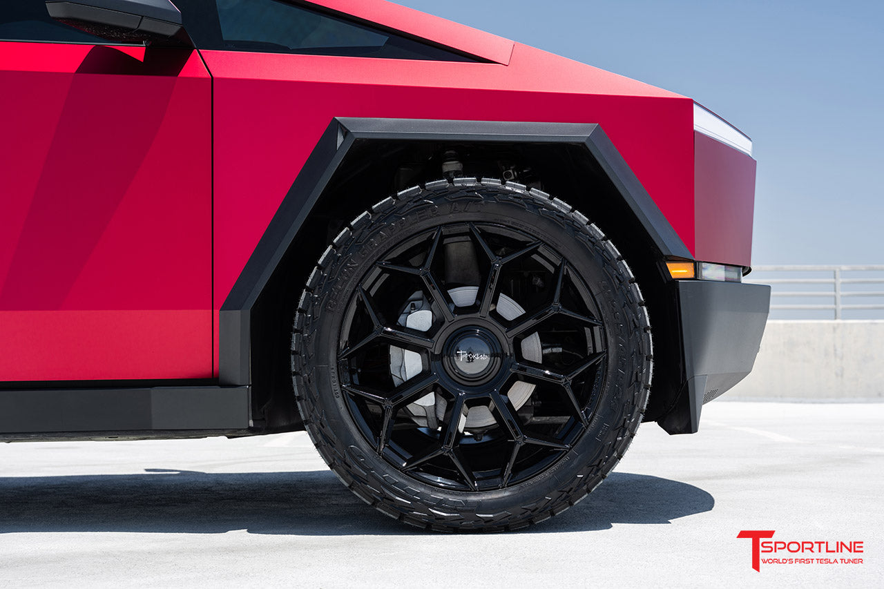 TC8 24" Tesla Cybertruck Flow Forged Monoblock Tesla Wheel and Tire Package (Set of 4)