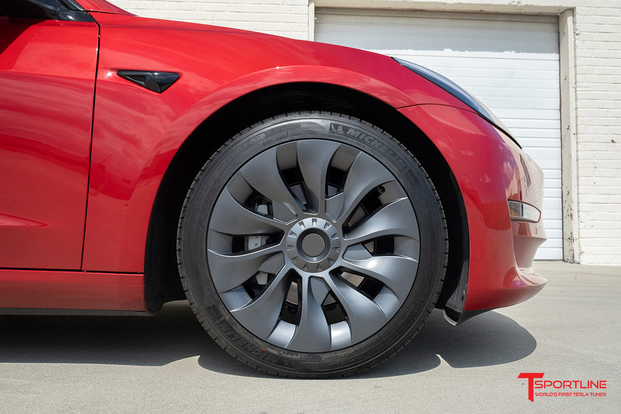 T310d Tesla Model 3 RangeMaxx Directional Uberturbine Styled Aero Wheel Cover Set for 18" Factory Tesla Wheel