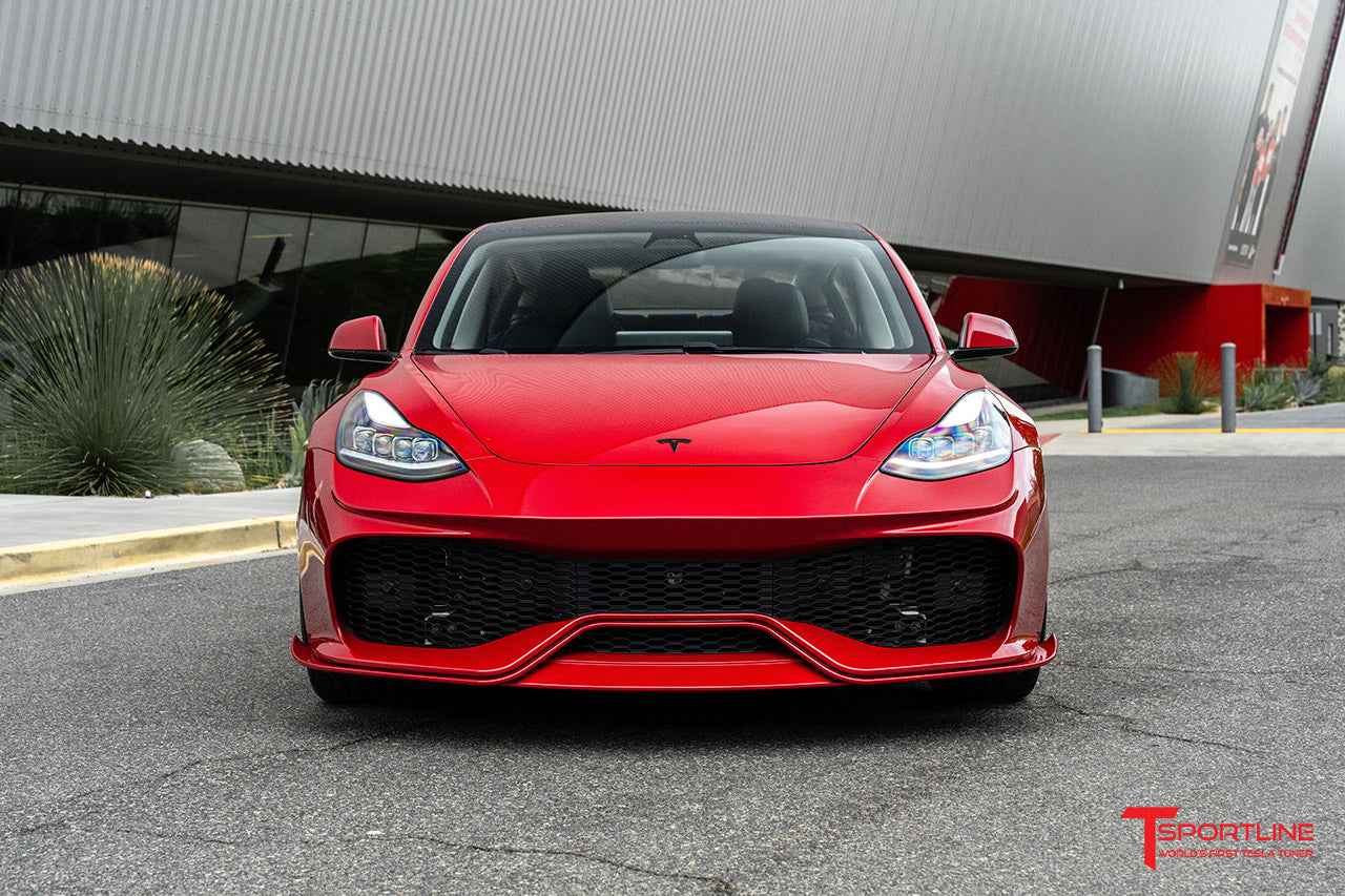 Tesla Model 3 Aero Sport Body Kit with Front and Rear Bumper Fascias & Wing Spoiler