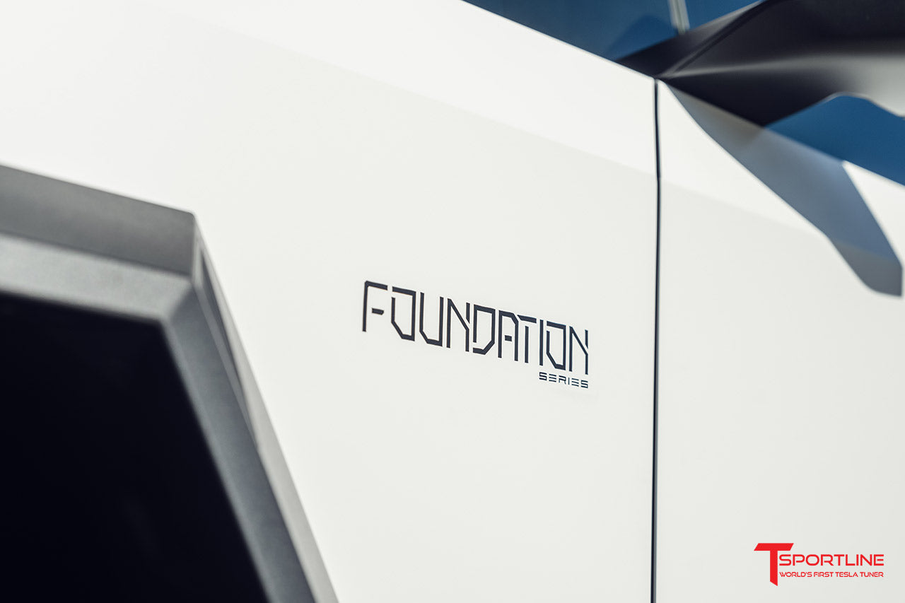 Foundation Series Fender & Tailgate Decal for Cybertruck (Vinyl Wrap Replacement Badge)