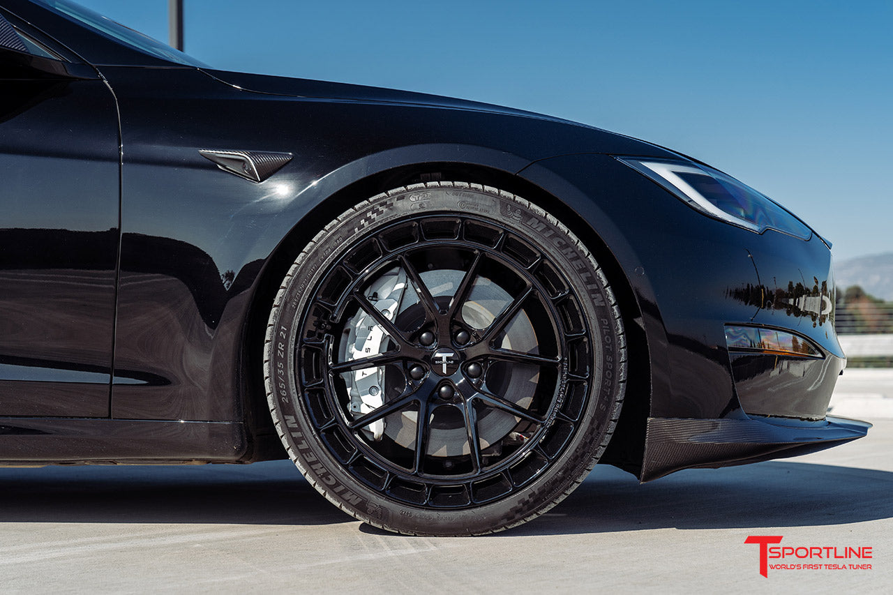 TS115A 21" Tesla Model S Long Range & Plaid Wheel and Tire Package (Set of 4) Overstock Blowout Special!