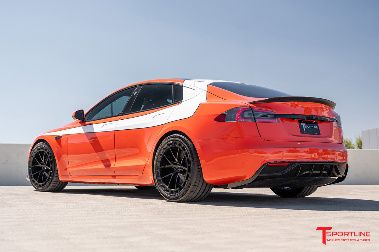 Tesla Model S Long Range & Plaid Carbon Fiber Rear Aero Diffuser (2021 - Present)