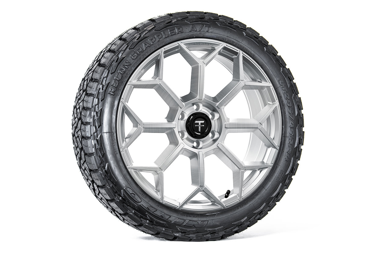 TC8 24" Tesla Cybertruck Flow Forged Monoblock Tesla Wheel and Tire Package (Set of 4)