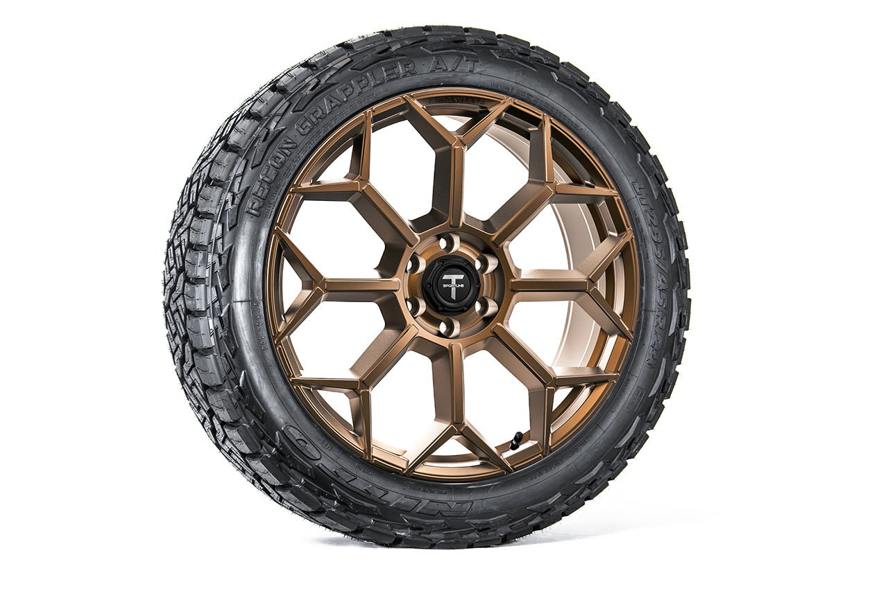 TC8 24" Tesla Cybertruck Flow Forged Monoblock Tesla Wheel and Tire Package (Set of 4)