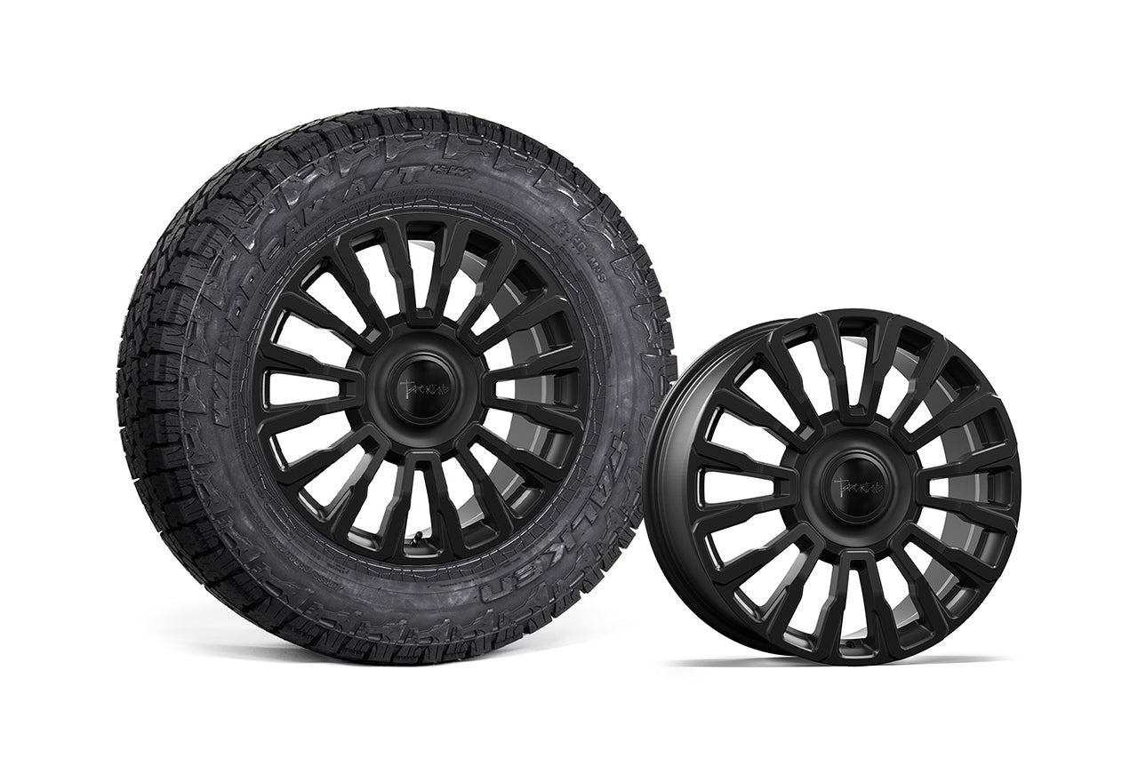 CT8 20" Tesla Cybertruck Fully Forged Monoblock Tesla Wheel and Tire Package (Set of 4)
