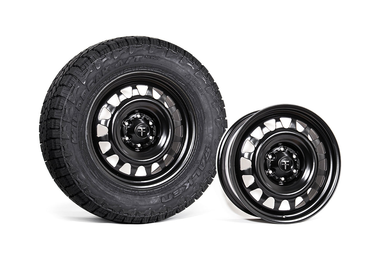 TCS 20" Tesla Cybertruck 'Cyber Steelie' Steel Wheel and Tire Package (Set of 4)