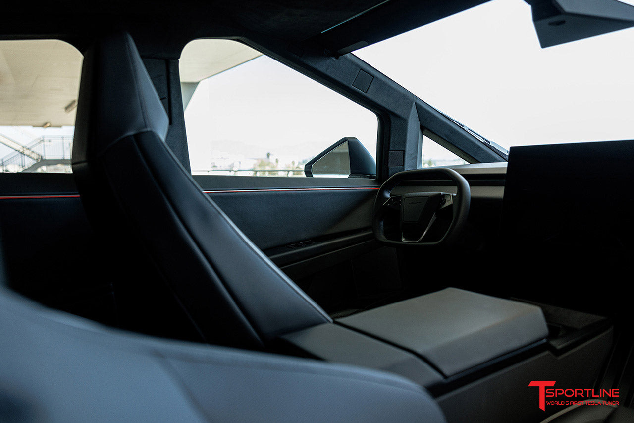 Tesla Cybertruck Custom Interior Program Phase 2: Reupholstered Door Inserts and Lower Dash