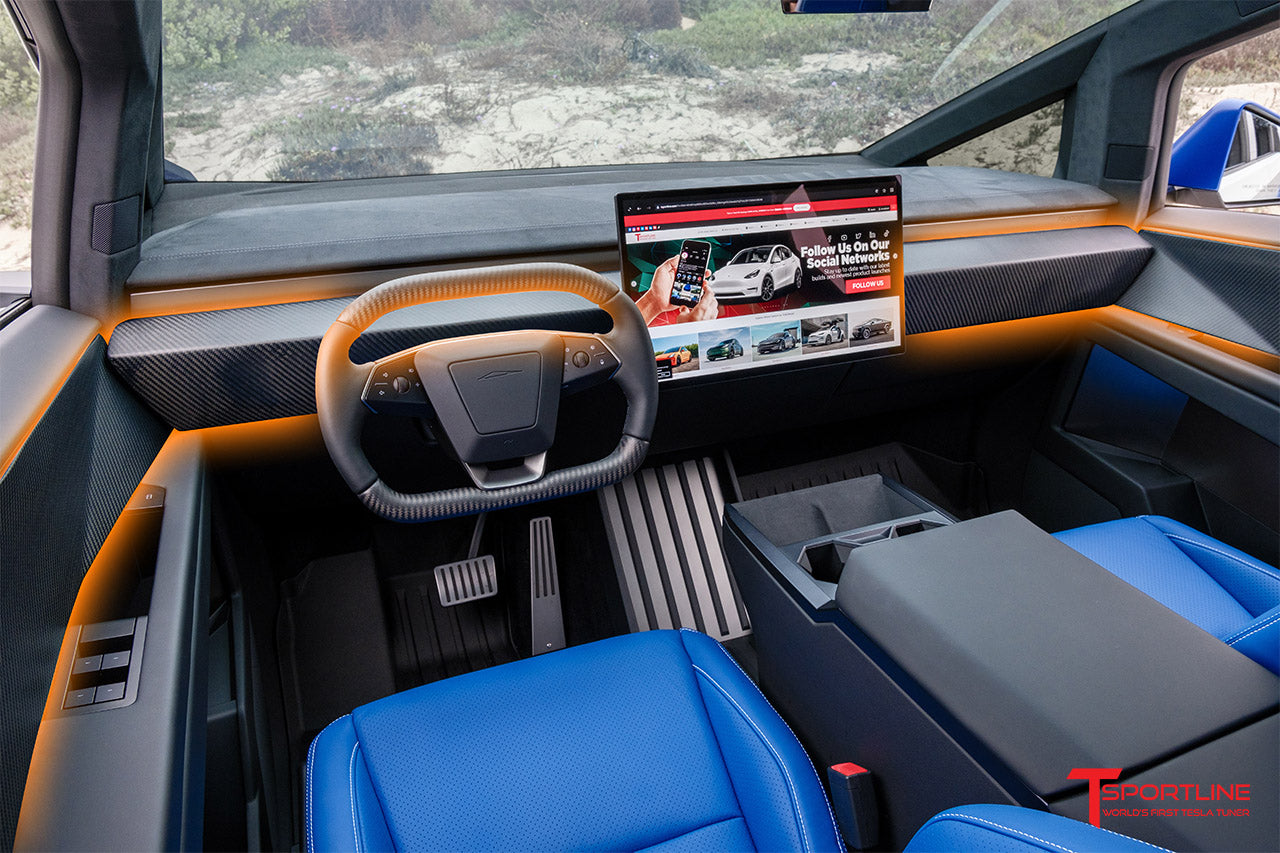 Tesla Cybertruck Carbon Fiber 5-Piece Interior Decor