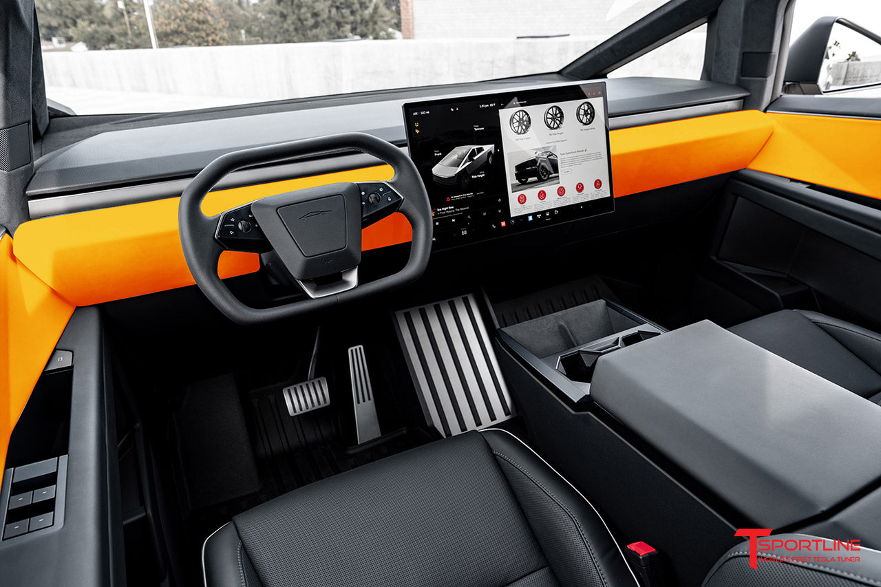 Tesla Cybertruck Custom Interior Program Phase 2: Reupholstered Door Inserts and Lower Dash