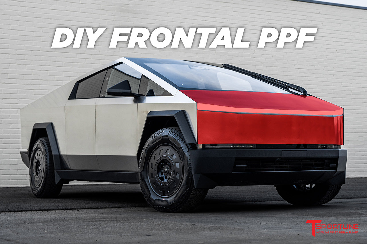 Tesla Cybertruck Frunk Hood & DRL Lightbar / Headlight DIY PPF Kit - Self Healing Stainless Steel Protection Film