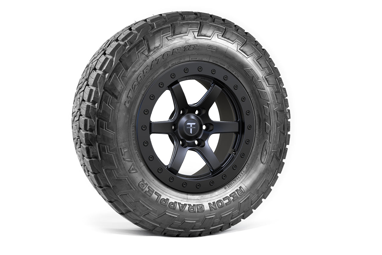 CT6B 18" Tesla Cybertruck Beadlock Off Road Forged Tesla Wheel and Tire Package (Set of 4)