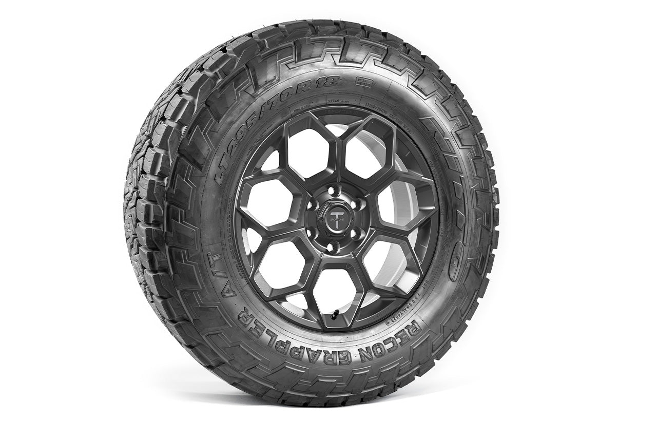 CT7 18" Tesla Cybertruck Fully Forged Lightweight Tesla Wheel and Tire Package (Set of 4)