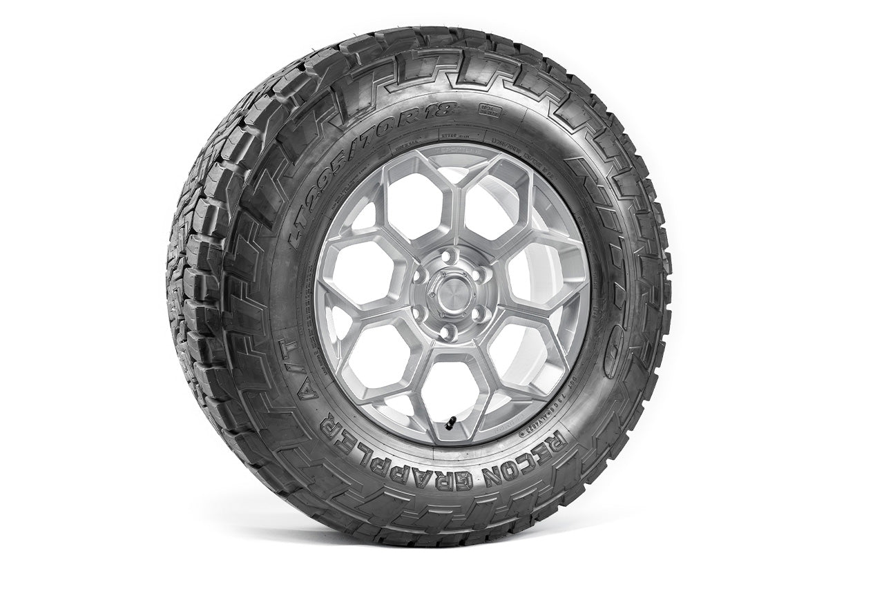 CT7 18" Tesla Cybertruck Fully Forged Lightweight Tesla Wheel and Tire Package (Set of 4)
