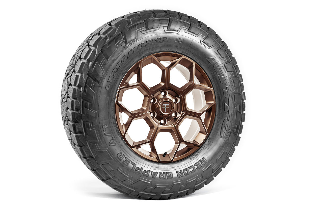 CT7 18" Tesla Cybertruck Fully Forged Lightweight Tesla Wheel and Tire Package (Set of 4)