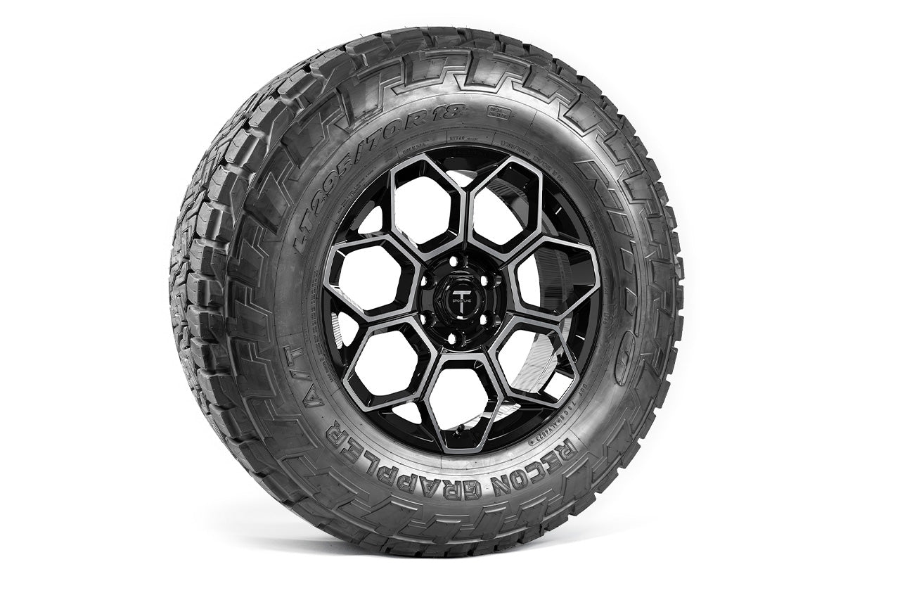 CT7 18" Tesla Cybertruck Fully Forged Lightweight Tesla Wheel and Tire Package (Set of 4)