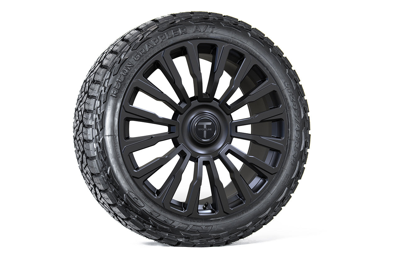CT8 24" Tesla Cybertruck Fully Forged Monoblock Tesla Wheel and Tire Package (Set of 4)