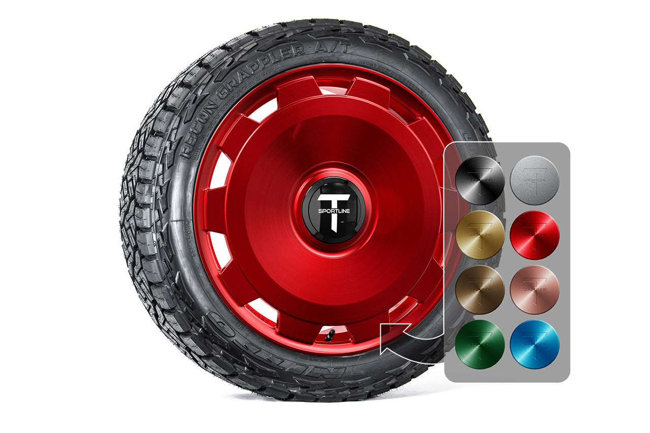 Super Saver! Tesla Cybertruck CTM 24" Fully Forged Monoblock Tesla Wheel and Tire Package (Set of 4)
