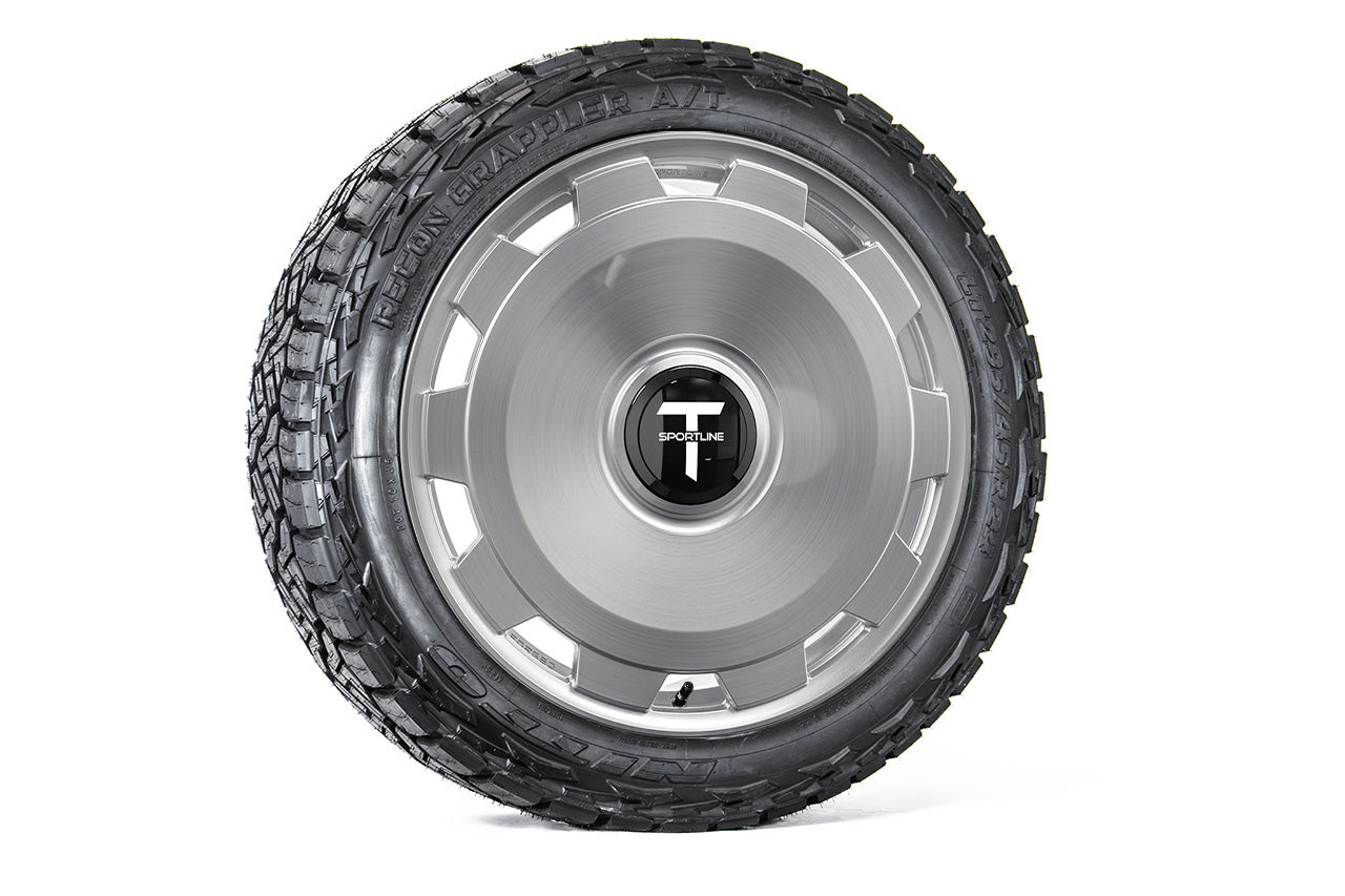 Super Saver! Tesla Cybertruck CTM 24" Fully Forged Monoblock Tesla Wheel and Tire Package (Set of 4)