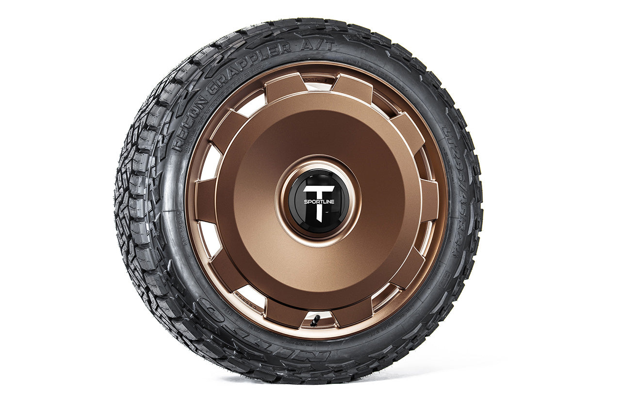 Super Saver! Tesla Cybertruck CTM 24" Fully Forged Monoblock Tesla Wheel and Tire Package (Set of 4)