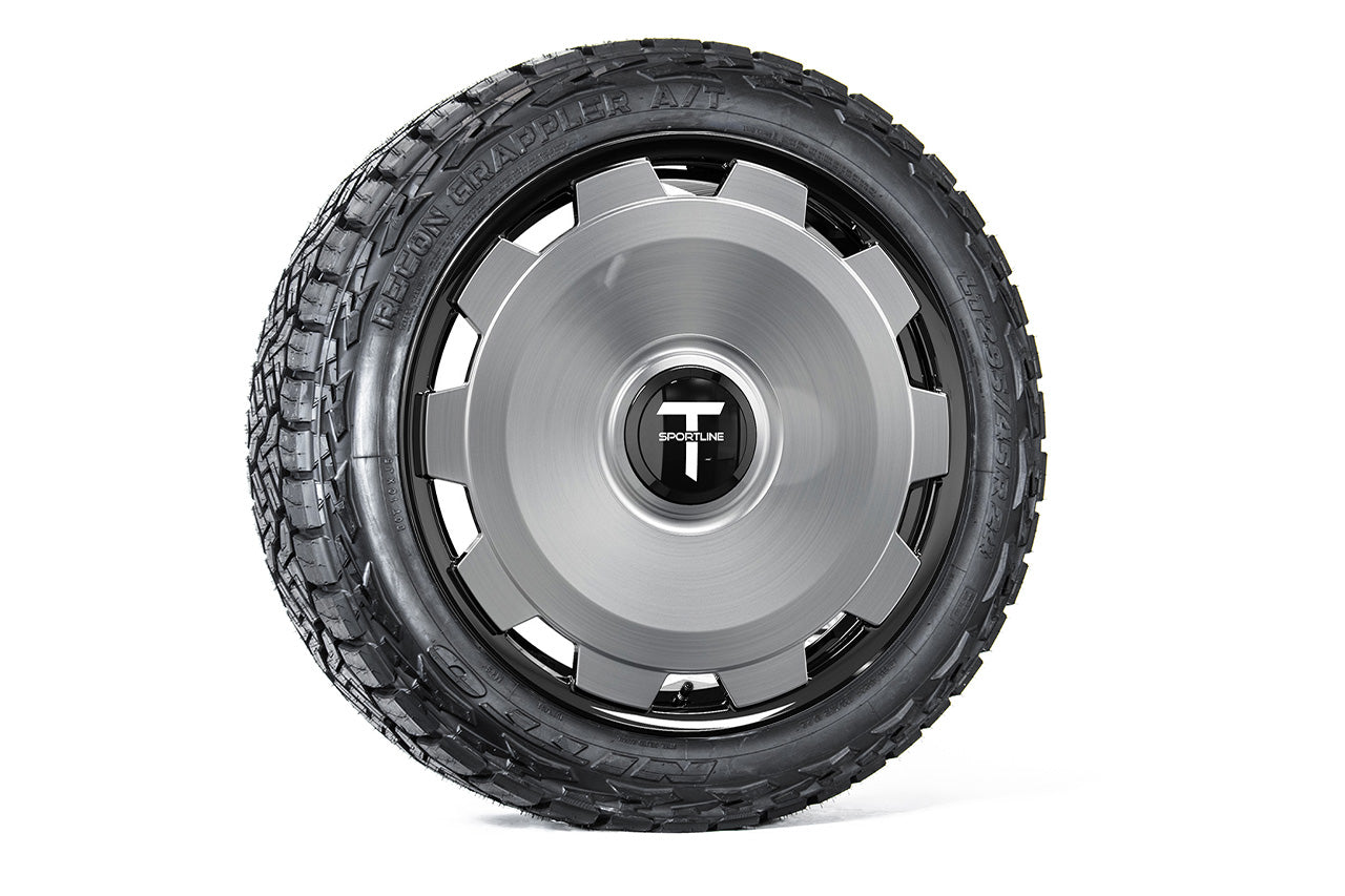 Super Saver! Tesla Cybertruck CTM 24" Fully Forged Monoblock Tesla Wheel and Tire Package (Set of 4)