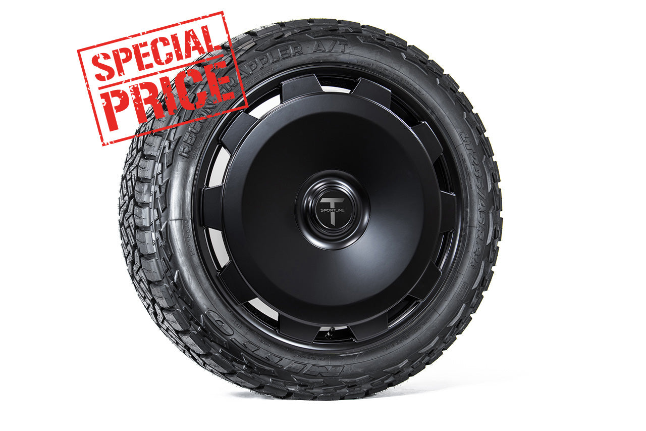 Tesla Cybertruck CTM 24" Fully Forged Monoblock Tesla Wheel and Tire Package (Set of 4) Overstock Blowout Special!