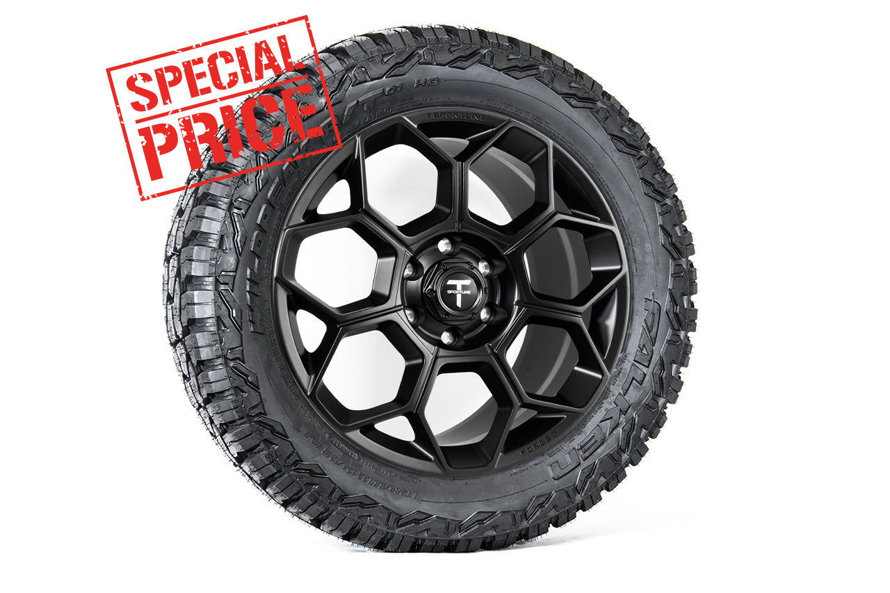 Tesla Cybertruck CT7 22" Fully Forged Lightweight Tesla Wheel and Tire Package (Set of 4) Open Box Special!