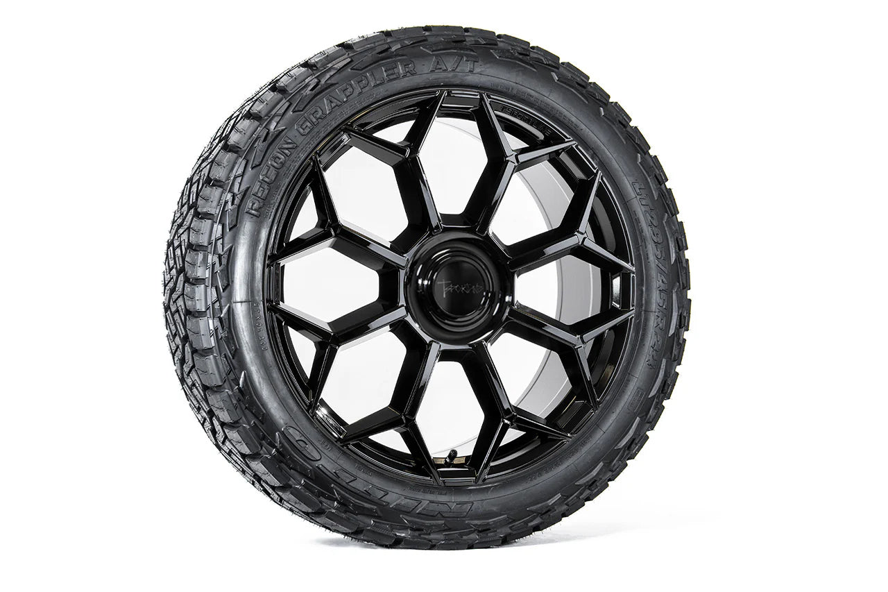 TC8 24" Tesla Cybertruck Flow Forged Monoblock Tesla Wheel and Tire Package (Set of 4)