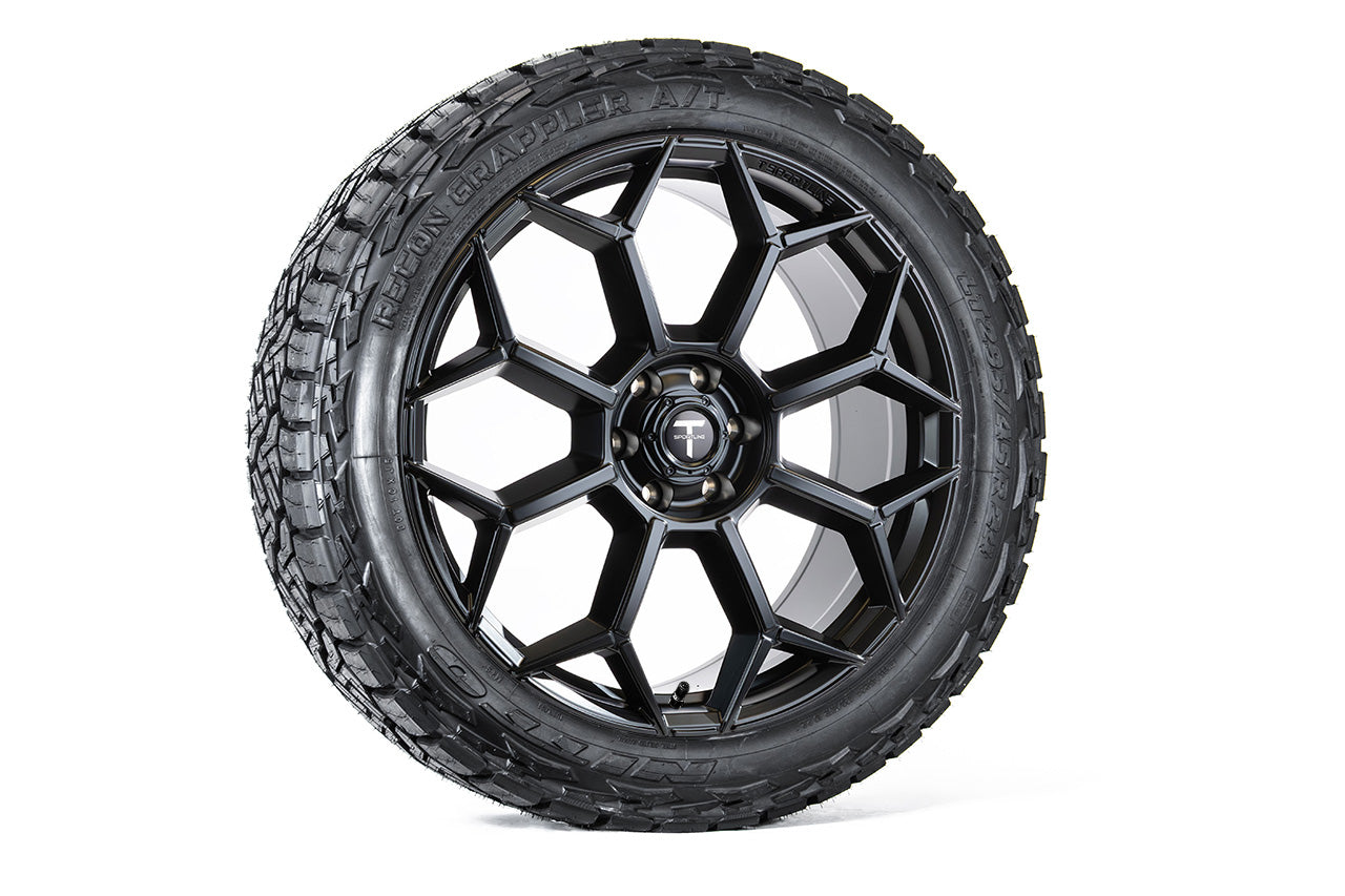 TC8 24" Tesla Cybertruck Flow Forged Monoblock Tesla Wheel and Tire Package (Set of 4)
