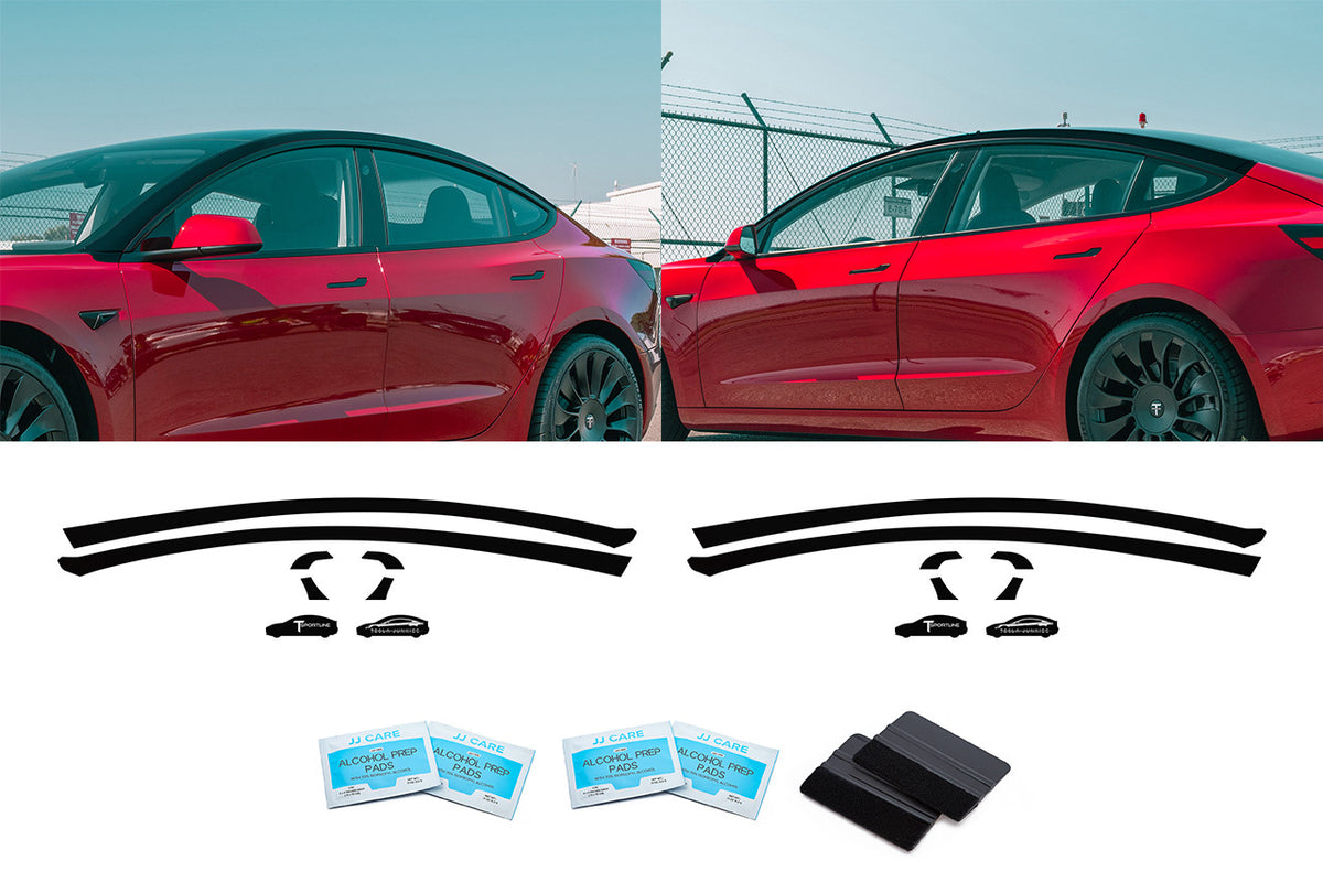 Tesla Model 3 DIY Pillar Delete Black Vinyl Trim Wrap Kit