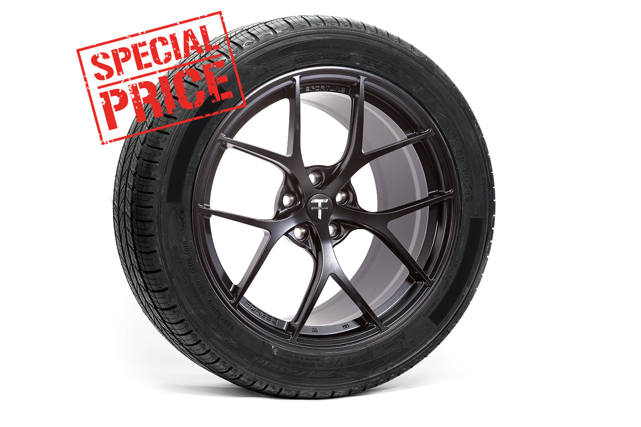 Tesla Model Y TXL115 18" Fully Forged Lightweight Tesla Wheel and Tire Package (Set of 4) Overstock Blowout Special!