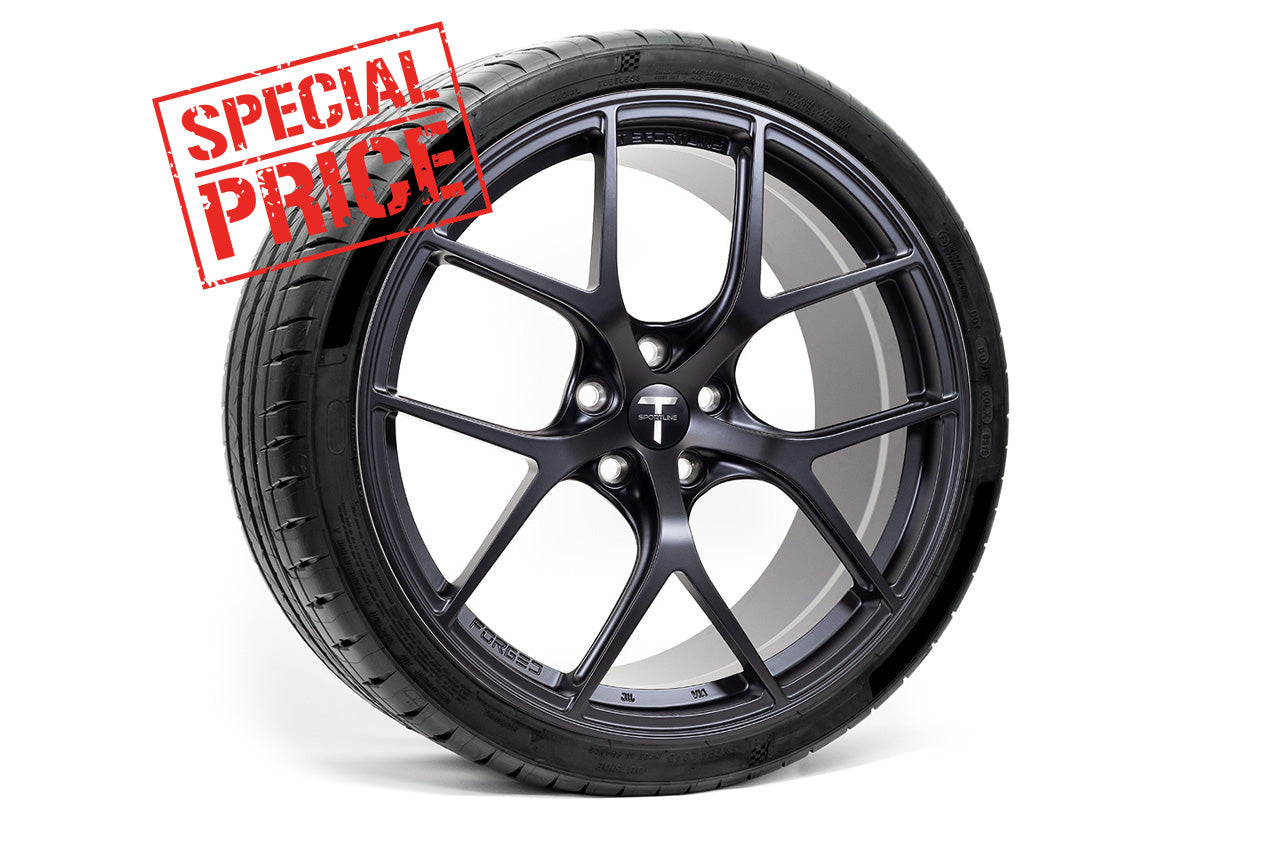 Tesla Model 3 TXL115 20" Fully Forged Lightweight Tesla Wheel and Tire Package (Set of 4) Overstock Blowout Special!