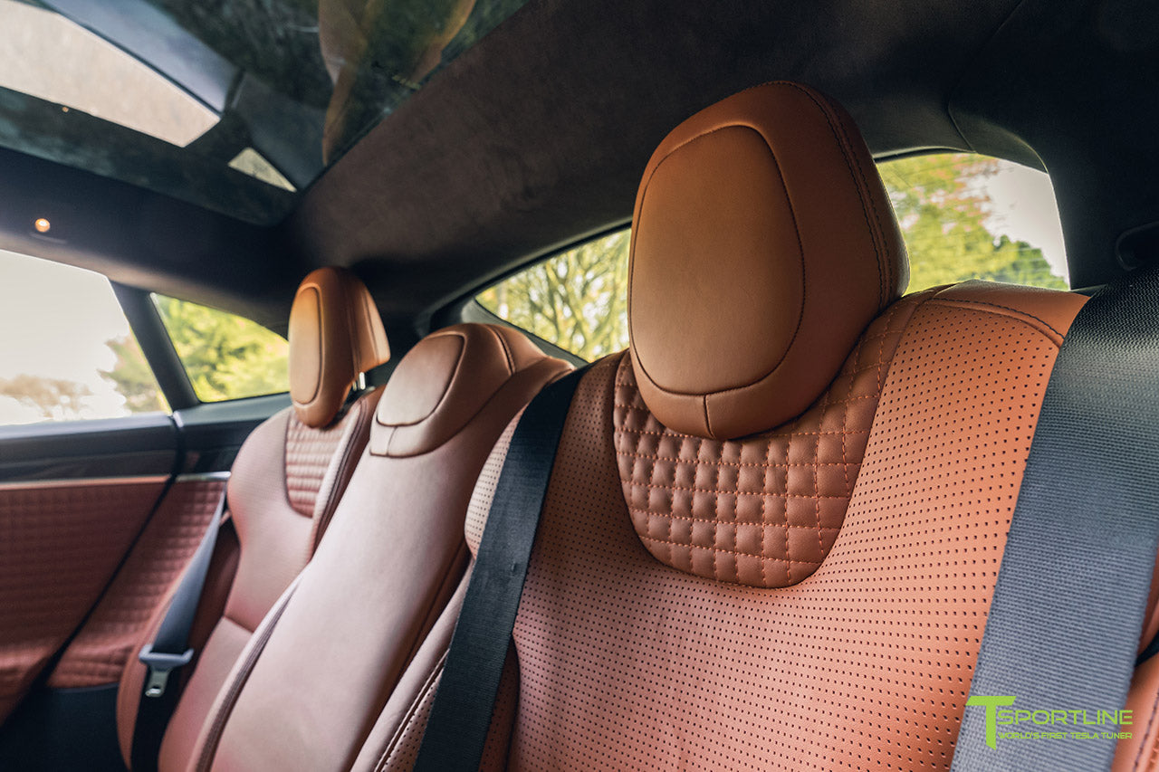 Custom Build - 2021 Tesla Model S Plaid with Bentley Saddle Interior & Inozetek Chalk Gray Color Wrap