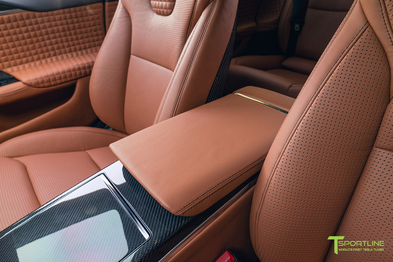 Custom Build - 2021 Tesla Model S Plaid with Bentley Saddle Interior & Inozetek Chalk Gray Color Wrap