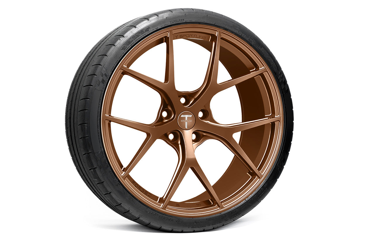 TXL115 21" Tesla Model S Plaid & Long Range Fully Forged Lightweight Tesla Wheel and Tire Package (Set of 4)