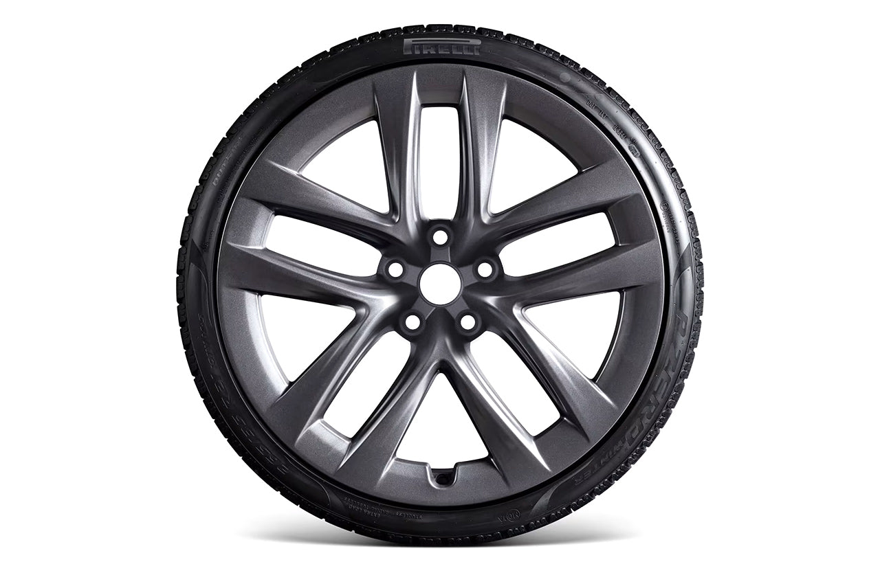 Tesla Model S 21" Arachnid Plaid & Long Range Wheel and Pirelli Winter Tire Package (Set of 4)