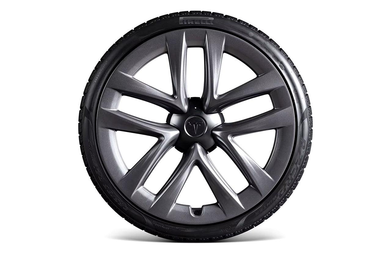 Tesla Model S 21" Arachnid Plaid & Long Range Factory Wheel and Pirelli Winter Tire Package (Set of 4)