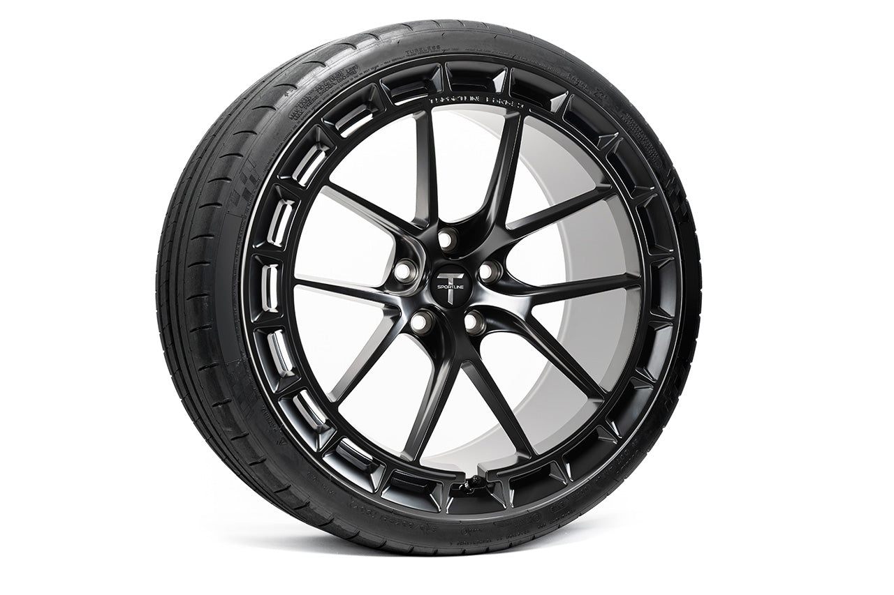 TSW115A Aero 21" Superwide Tesla Model S Plaid & Long Range Fully Forged Lightweight Tesla Wheel and Tire Package (Set of 4)