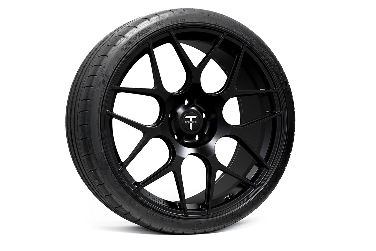 TXL117 21" Tesla Model S Plaid & Long Range Fully Forged Lightweight Tesla Wheel and Tire Package (Set of 4)