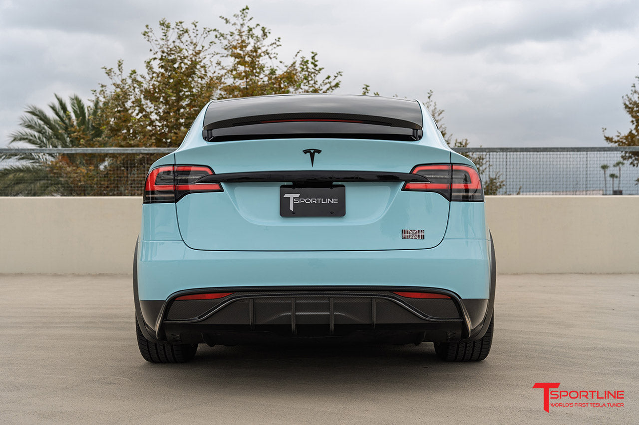Tesla Model X Long Range & Plaid Carbon Fiber Rear Aero Diffuser (2021 - Present)
