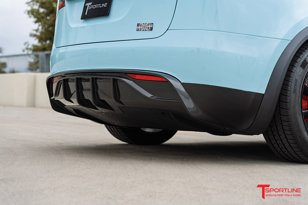 Tesla Model X Long Range & Plaid Carbon Fiber Rear Aero Diffuser (2021 - Present)