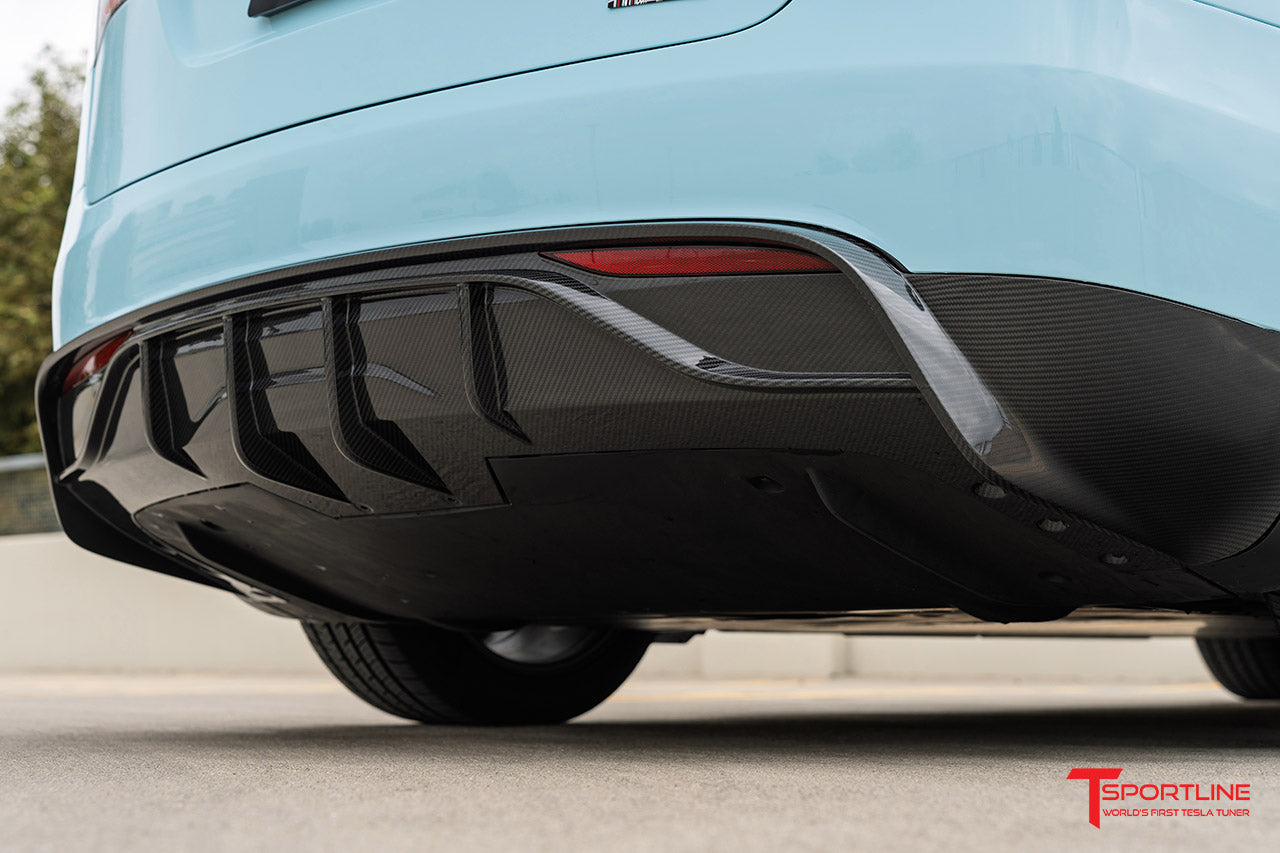 Tesla Model X Long Range & Plaid Carbon Fiber Rear Aero Diffuser (2021 - Present)